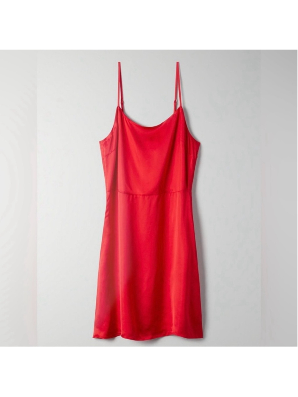 Aritzia Wilfred Red Isabelle Satin Mini Dress Mid-Thigh Size 2 - Picture 4 of 11